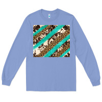 Colony Blue turquoise glitter leopard and cowhide Long Sleeve Tee - Artiststas