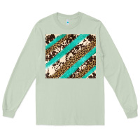 Matcha turquoise glitter leopard and cowhide Long Sleeve Tee - Artiststas