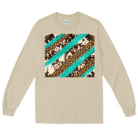 Mushroom turquoise glitter leopard and cowhide Long Sleeve Tee - Artiststas