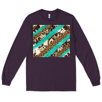 Plum turquoise glitter leopard and cowhide Long Sleeve Tee - Artiststas