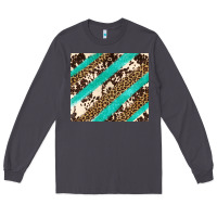 Smoke turquoise glitter leopard and cowhide Long Sleeve Tee - Artiststas