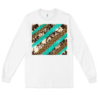 White turquoise glitter leopard and cowhide Long Sleeve Tee - Artiststas