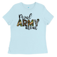 Baby Blue proud Army mom Ladies Tee - CowhideDigitalArt