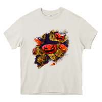 Cream halloween pumpkin patch  2 Heavy Core Tee - BundleAndBundleShop