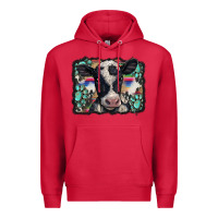Cardinal western background turquoises gemstones black and white baby cow Premium Hoodie - BarkalooDesign