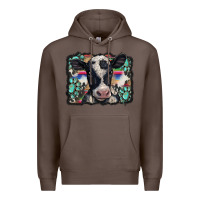 Coffee western background turquoises gemstones black and white baby cow Premium Hoodie - BarkalooDesign