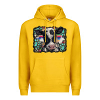 Lemon western background turquoises gemstones black and white baby cow Premium Hoodie - BarkalooDesign