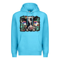 Western Background Turquoises Gemstones Black And White Baby Cow Premium Hoodie | Teevron