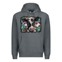 Rock western background turquoises gemstones black and white baby cow Premium Hoodie - BarkalooDesign