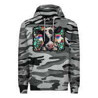 Slate Camo western background turquoises gemstones black and white baby cow Premium Hoodie - BarkalooDesign