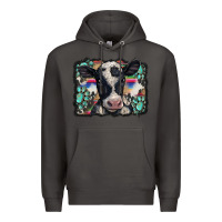Smoke western background turquoises gemstones black and white baby cow Premium Hoodie - BarkalooDesign