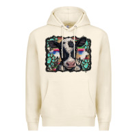 Tofu western background turquoises gemstones black and white baby cow Premium Hoodie - BarkalooDesign