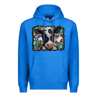 True Royal western background turquoises gemstones black and white baby cow Premium Hoodie - BarkalooDesign