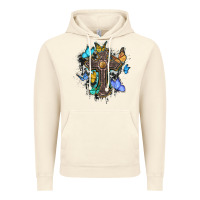 Vintage Artic cross with butterflies cowhide background Vintage Hoodie - BarkalooDesign