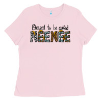 Bubblegum Pink blessed to be called neenee Ladies Tee - CowhideDigitalArt
