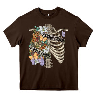 Chocolate Brown inhale peace exhale chaos chest Heavy Core Tee - FaDigitalArtStudio