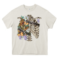 Cream inhale peace exhale chaos chest Heavy Core Tee - FaDigitalArtStudio