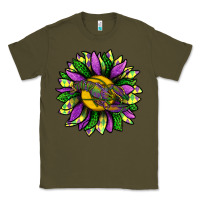 Army Green Mardi Gras Sunflower With Crawfish Classic Tee - BundleAndBundleShop
