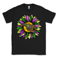 Black Mardi Gras Sunflower With Crawfish Classic Tee - BundleAndBundleShop