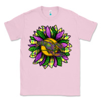 Bubblegum Pink Mardi Gras Sunflower With Crawfish Classic Tee - BundleAndBundleShop