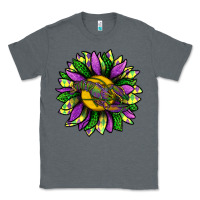 Charcoal Heather Mardi Gras Sunflower With Crawfish Classic Tee - BundleAndBundleShop