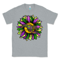 Heather Grey Mardi Gras Sunflower With Crawfish Classic Tee - BundleAndBundleShop