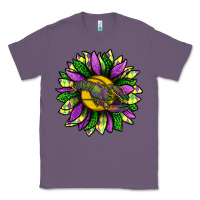 Lavender Mardi Gras Sunflower With Crawfish Classic Tee - BundleAndBundleShop