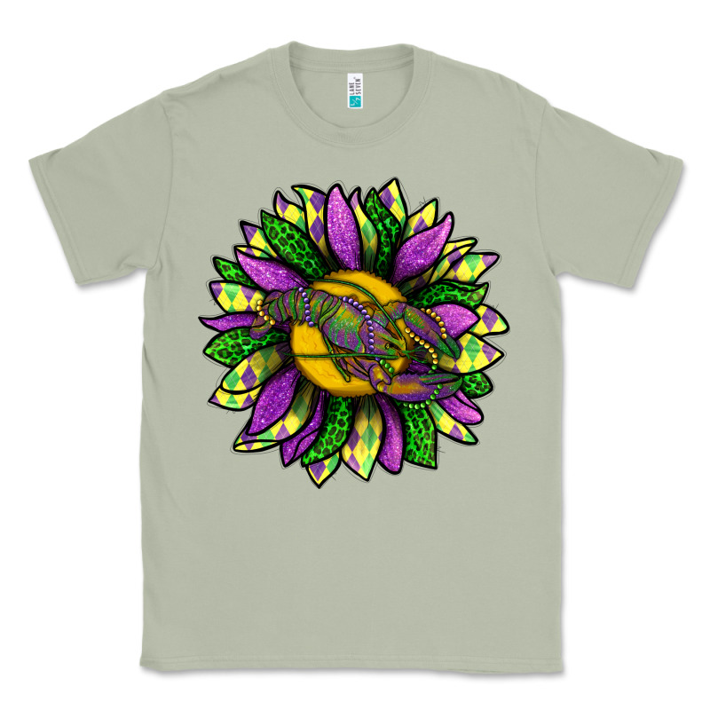 Mardi Gras Sunflower With Crawfish Classic Tee by BundleAndBundleShop | Teevron
