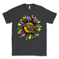 Smoke Mardi Gras Sunflower With Crawfish Classic Tee - BundleAndBundleShop