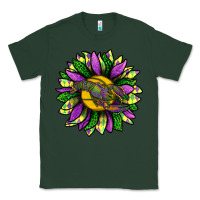 Sports Green Mardi Gras Sunflower With Crawfish Classic Tee - BundleAndBundleShop