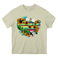 Mossy America Map Sunflower Cactus Serape Heavy Core Tee - RanaPortraitStore