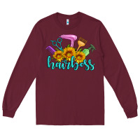 Burgundy hairboss western sunflowers hairdresser Long Sleeve Tee - Artiststas
