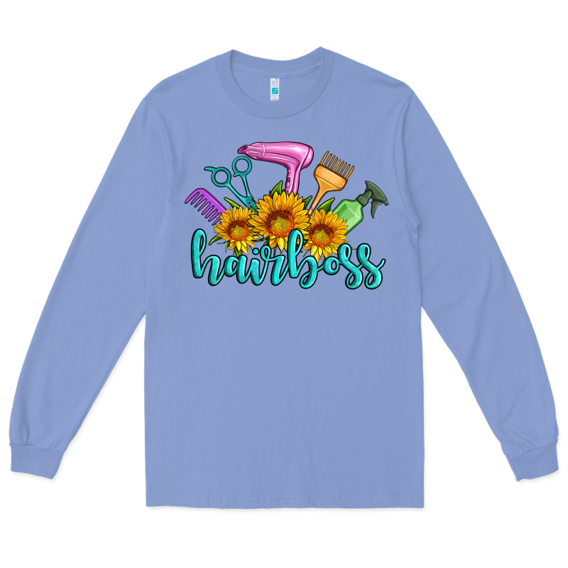 Hairboss Western Sunflowers Hairdresser Long Sleeve Tee by Artiststas | Teevron