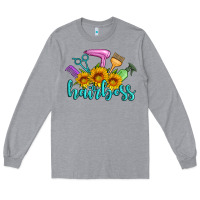 Heather Grey hairboss western sunflowers hairdresser Long Sleeve Tee - Artiststas