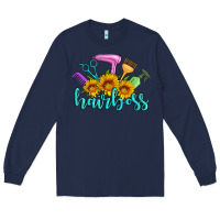 Navy hairboss western sunflowers hairdresser Long Sleeve Tee - Artiststas
