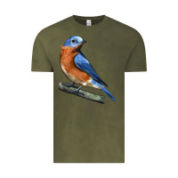 Vintage Olive Eastern Bluebird Vintage Tee - LillyAllenDesigns