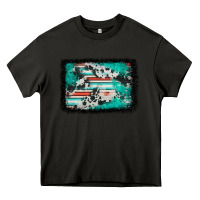 Asphalt western serape cowhide turquoise glitter Heavy Core Tee - FaDigitalArtStudio