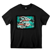 Black western serape cowhide turquoise glitter Heavy Core Tee - FaDigitalArtStudio