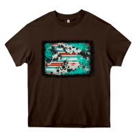 Chocolate Brown western serape cowhide turquoise glitter Heavy Core Tee - FaDigitalArtStudio