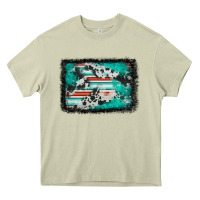 Mossy western serape cowhide turquoise glitter Heavy Core Tee - FaDigitalArtStudio