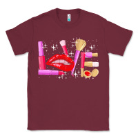 Burgundy makeup artist t  shirt makeup artist love cosmetician fashion t  shirt Classic Tee - linhVisuals