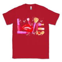 Red makeup artist t  shirt makeup artist love cosmetician fashion t  shirt Classic Tee - linhVisuals