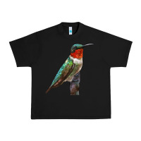 Black Ruby Throated Hummingbird Bird Urban Heavy Tee - LillyAllenDesigns