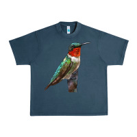 Midnight Navy Ruby Throated Hummingbird Bird Urban Heavy Tee - LillyAllenDesigns