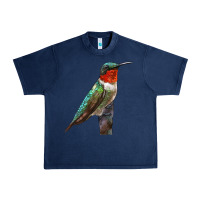 Navy Ruby Throated Hummingbird Bird Urban Heavy Tee - LillyAllenDesigns
