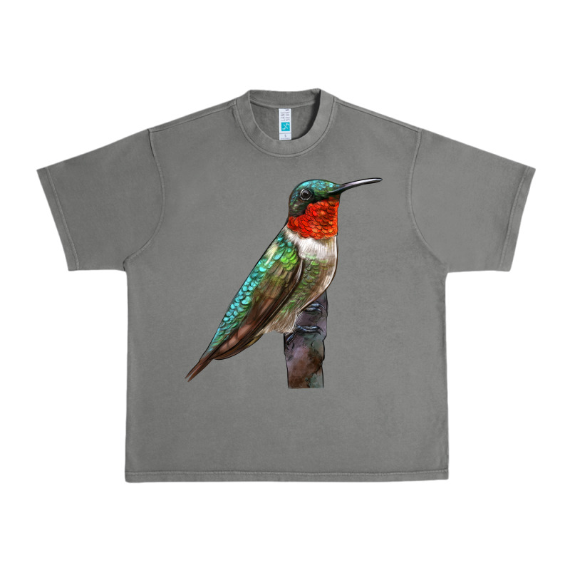 Ruby Throated Hummingbird Bird Urban Heavy Tee by LillyAllenDesigns | Teevron