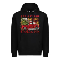 Black farm fresh christmas trees Premium Hoodie - BarkalooDesign
