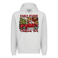 Dove Grey farm fresh christmas trees Premium Hoodie - BarkalooDesign