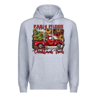 Heather Grey farm fresh christmas trees Premium Hoodie - BarkalooDesign