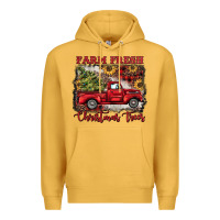 Mustard farm fresh christmas trees Premium Hoodie - BarkalooDesign